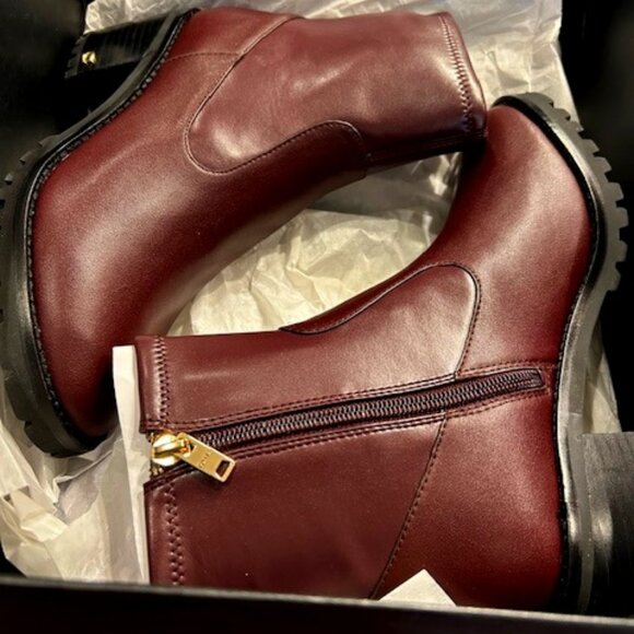Coach Dark Cranberry Joy Leather Bootie
